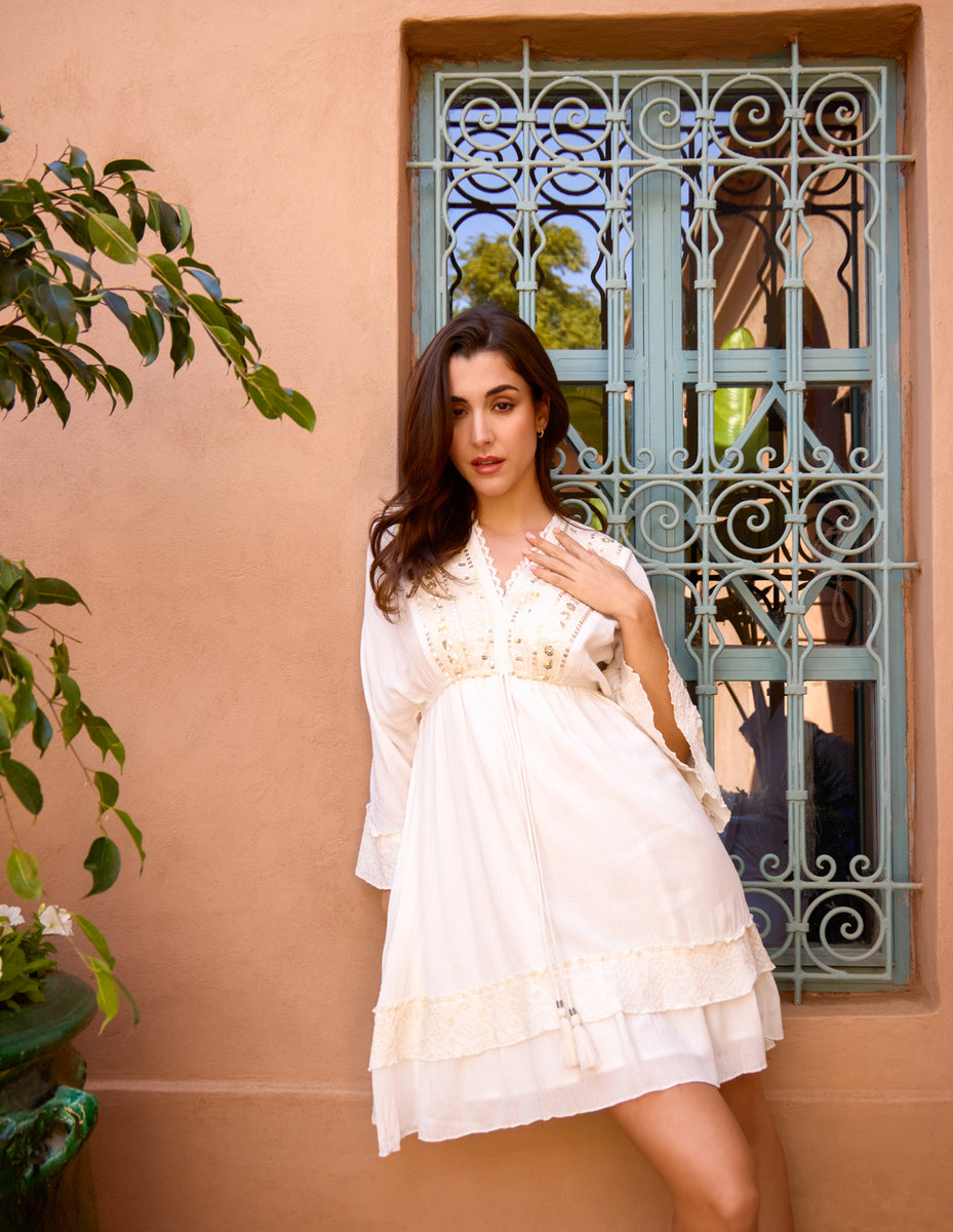 tiger mist gold mini dress OPELI DRESS