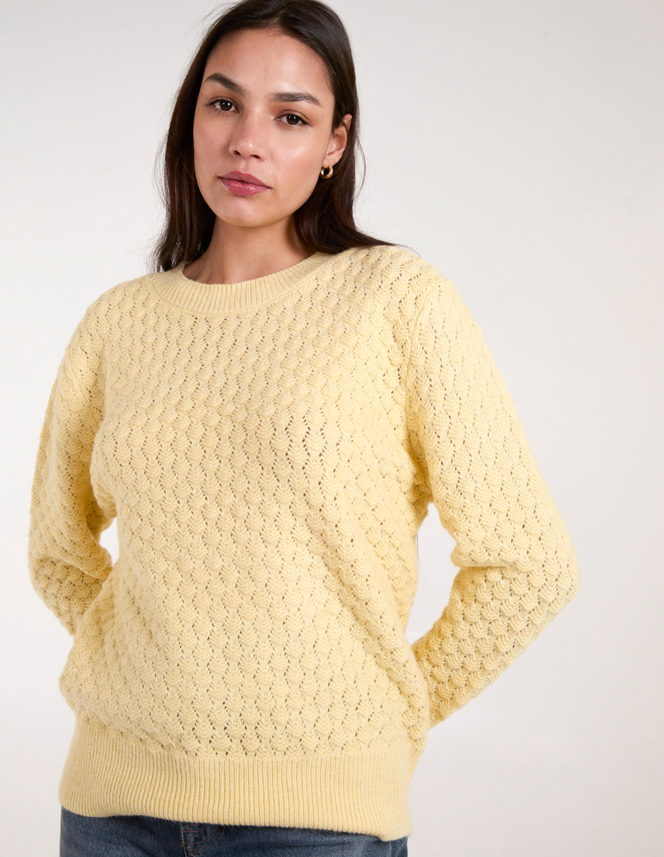 Lemon | Textured Knit Jumper | Blue Vanilla