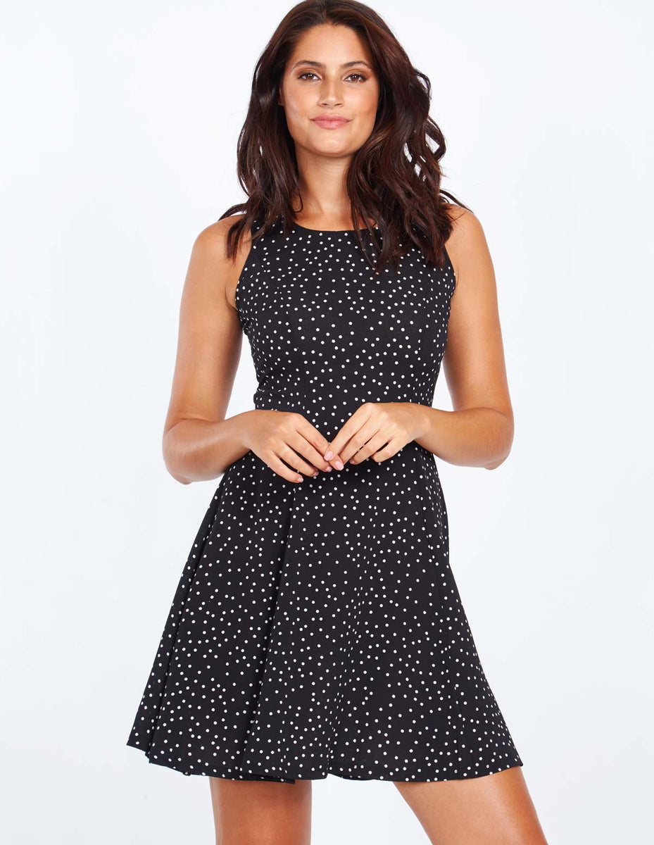 Big Polka Print Fit n Flare dress