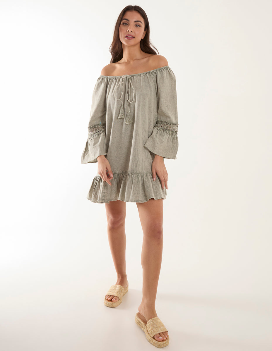 Luxe Khaki Gloss Tunic