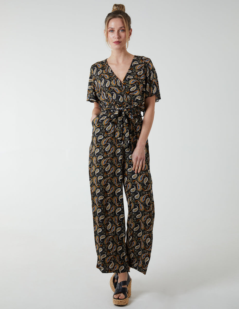 16210 Black Tie Waist Jumpsuit