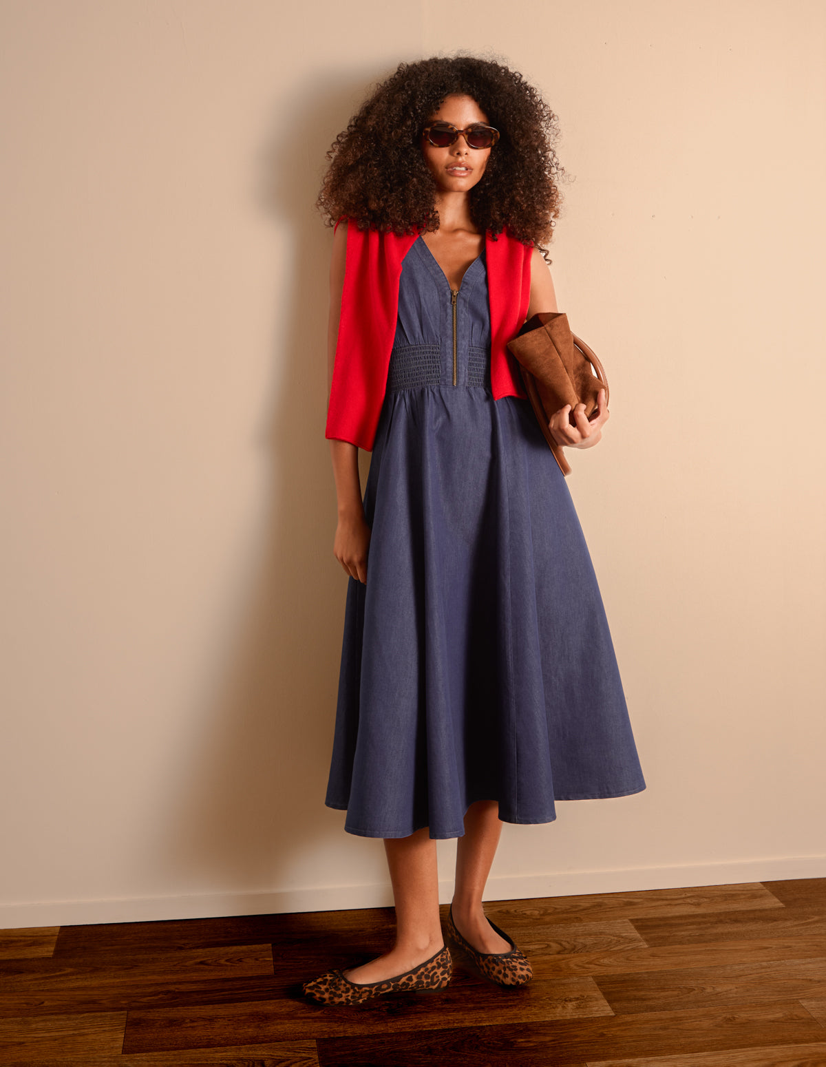 childrens holiday dresses Blue | Zip Front Denim Dress