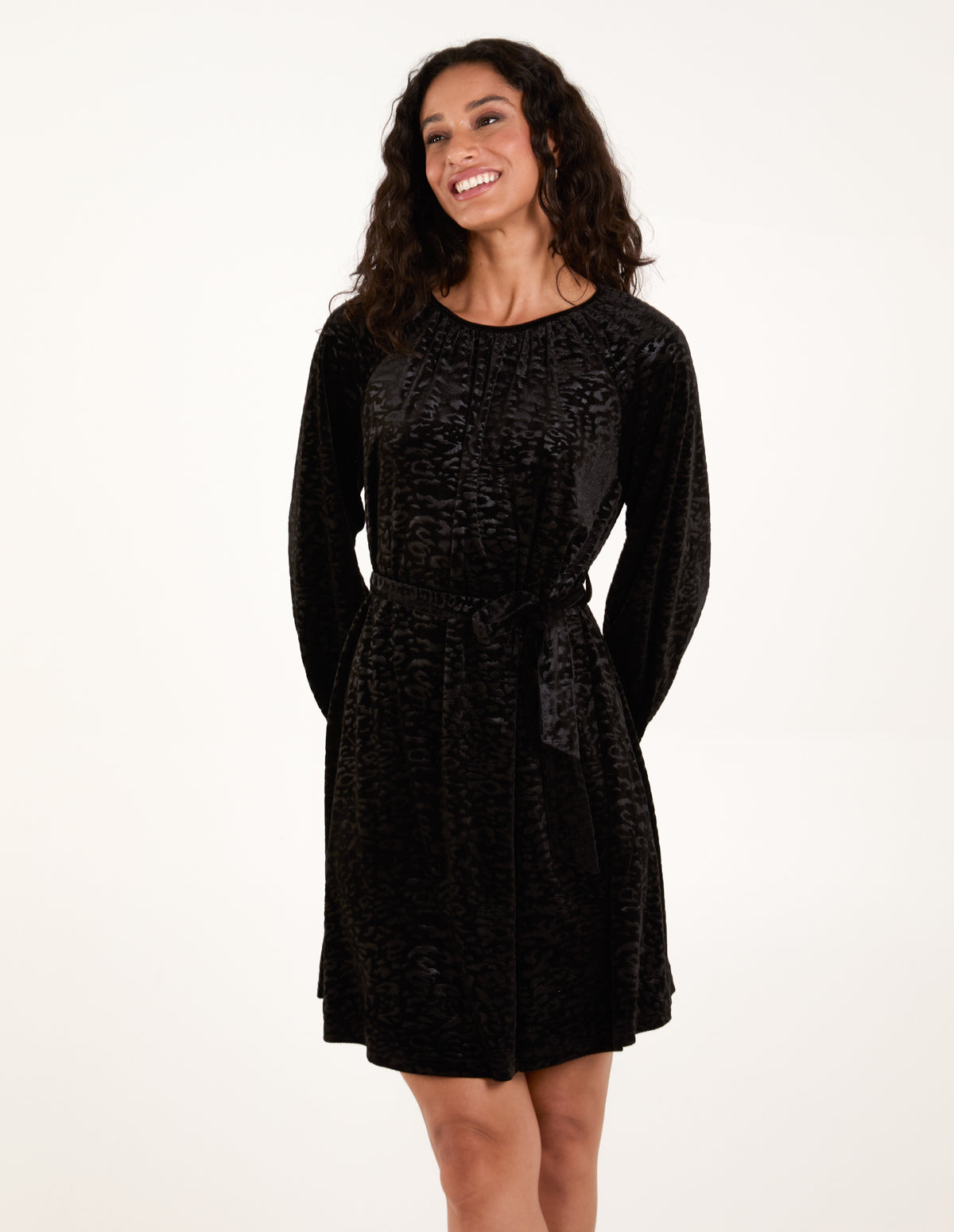 black velvet swing dress | Belted sweet 16 dress How to Style a Color:forest green