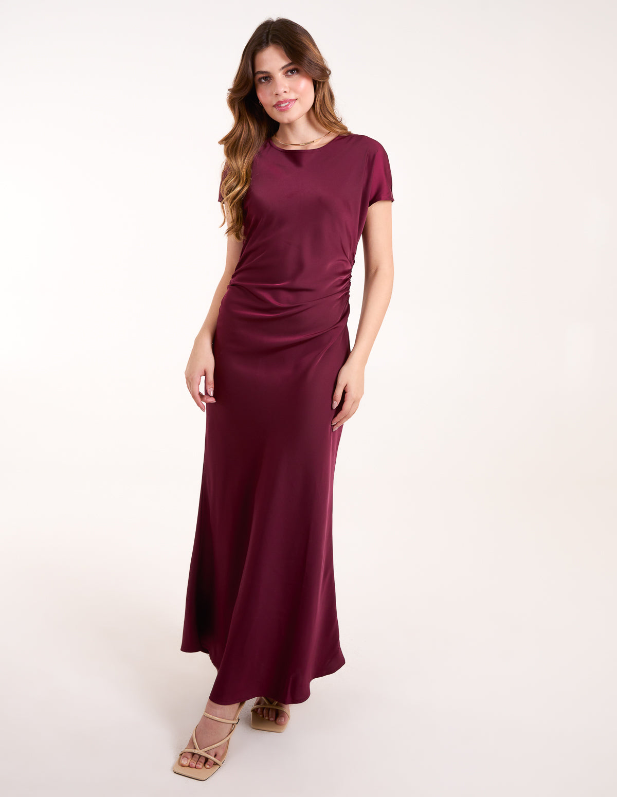 fadyen bias cut maxi dress burgundy Wine | Bias Cut Batwing Slip Dress