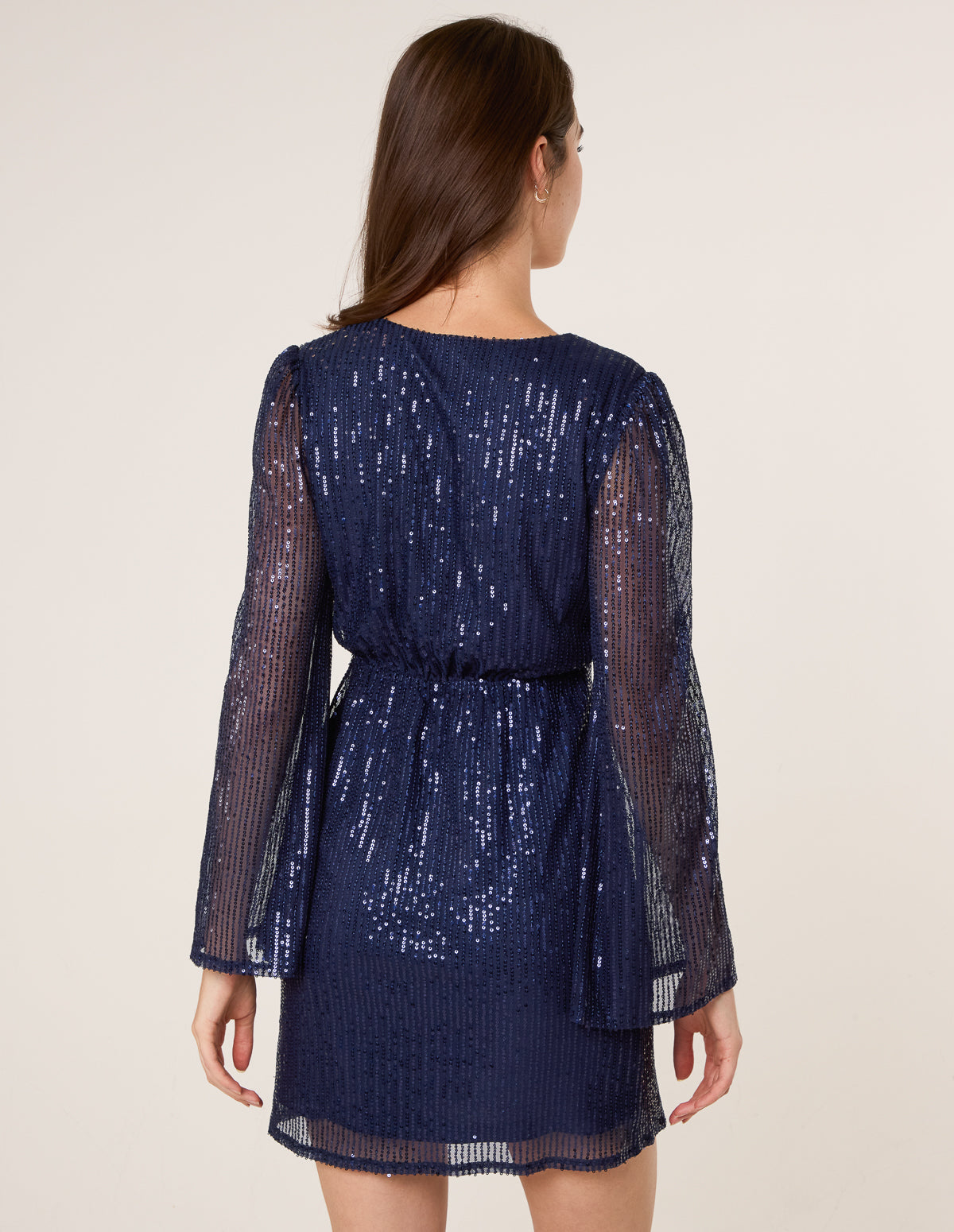 Navy | Angel Sleeve Sequin Mini Dress | Blue Vanilla Navy | Angel Sleeve Sequin Mini Dress | Blue Vanilla