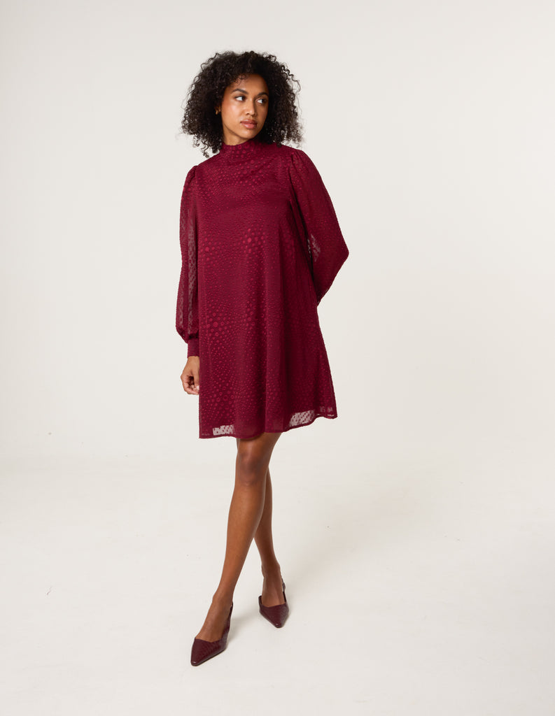 Berry | High Neck Shift Dress | Blue Vanilla Berry | High Neck Shift Dress | Blue Vanilla