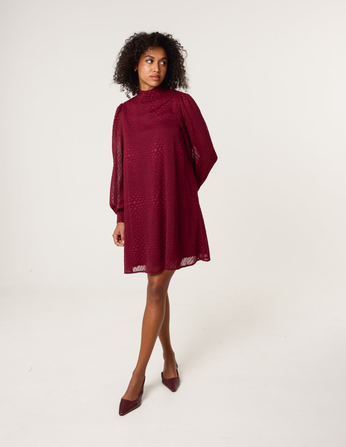 Berry | High Neck Shift Dress | Blue Vanilla