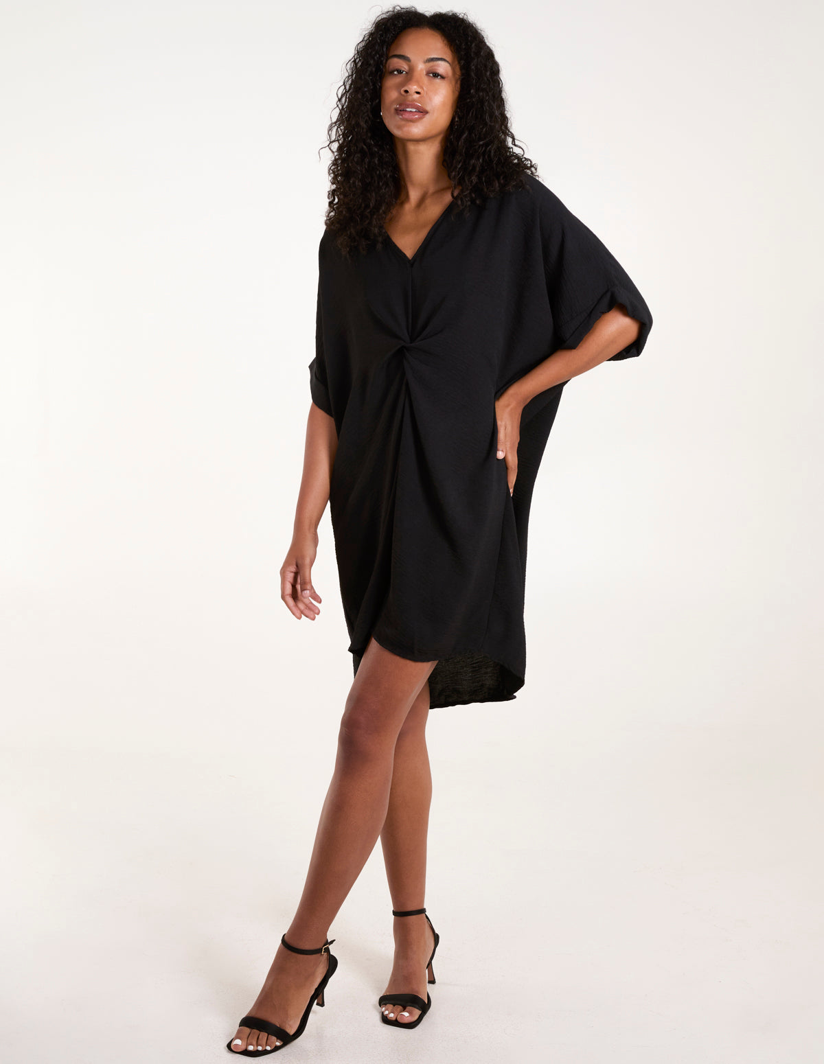 twist front midi dress Black | Twist Front Midi Dress