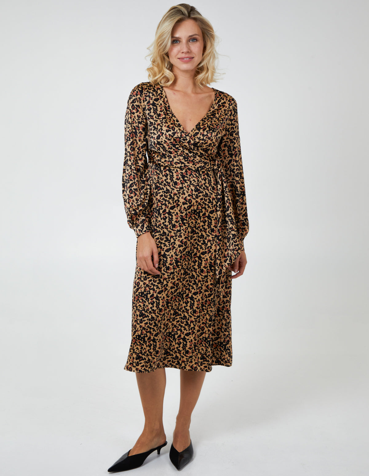 Leopard Print Wrap Midi Dress Leopard Print Wrap Midi Dress