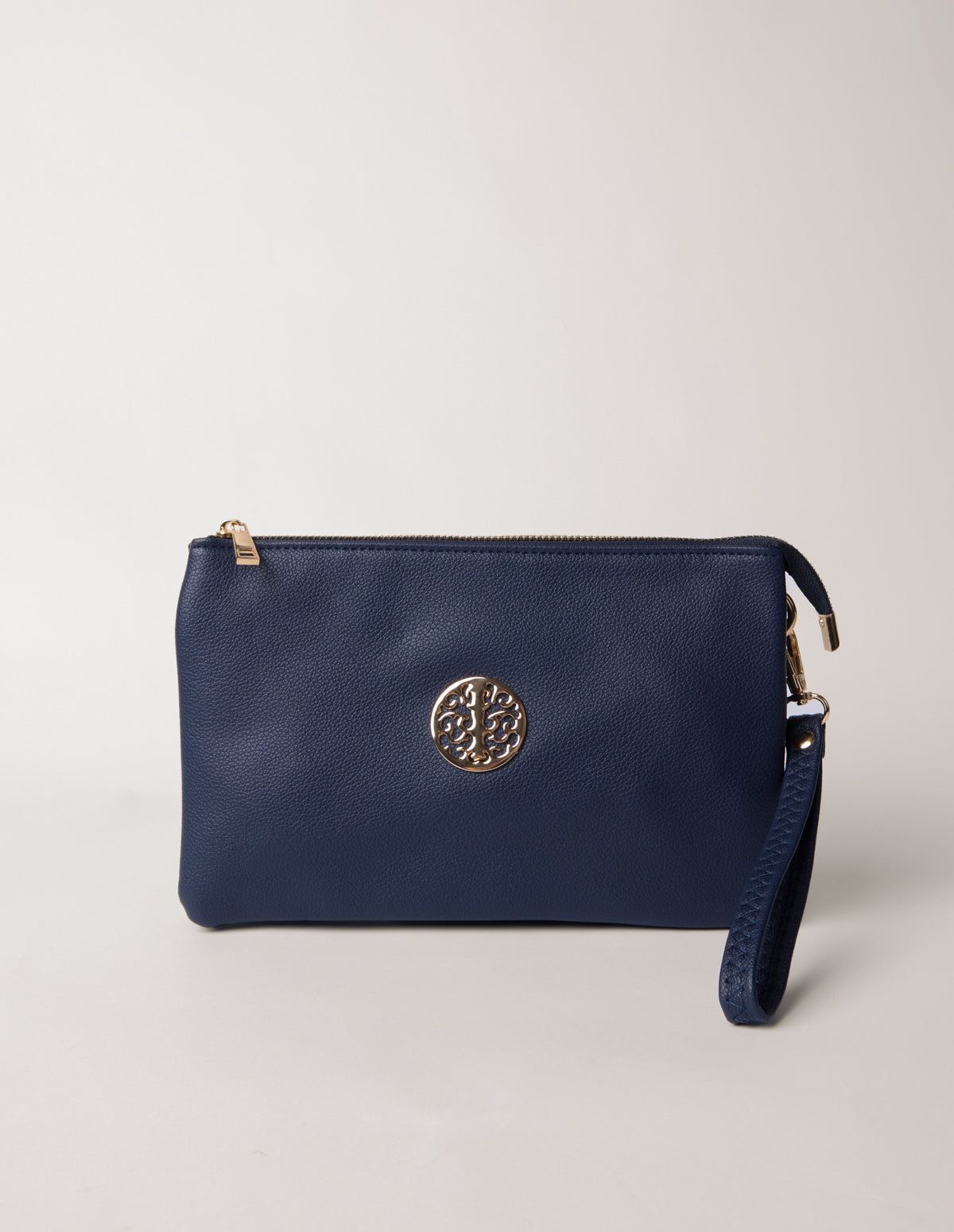A cool vintage black clutch purse with metal closure