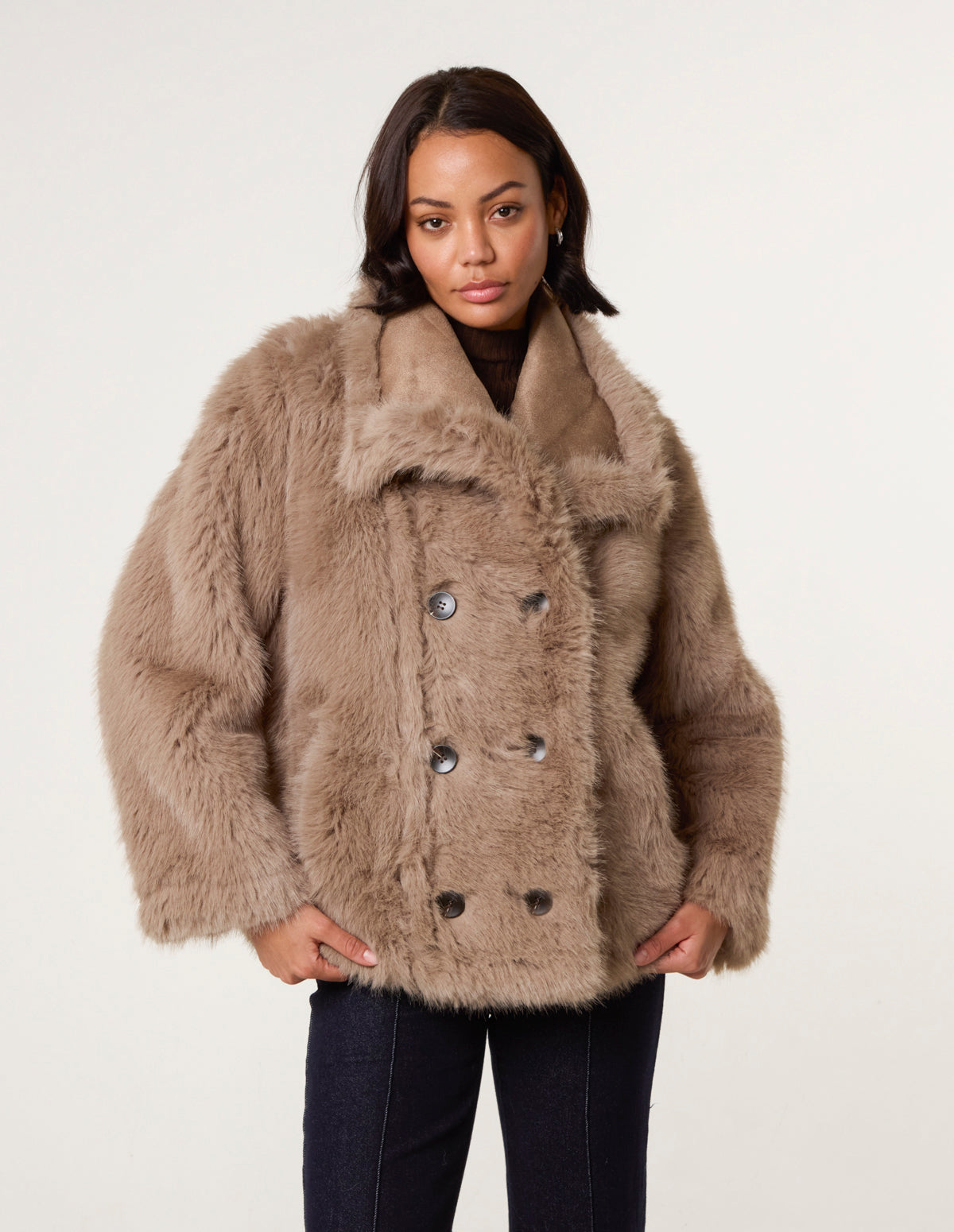 ACLENT Mix compact fur blouson Beige Kids Faux Fur Coat - H&L – H&L