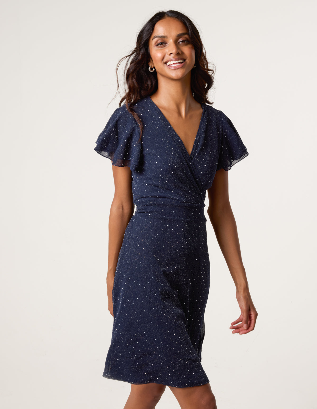 Navy | Rhinestone Diamante Wrap Dress | Blue Vanilla Navy | Rhinestone Diamante Wrap Dress | Blue Vanilla