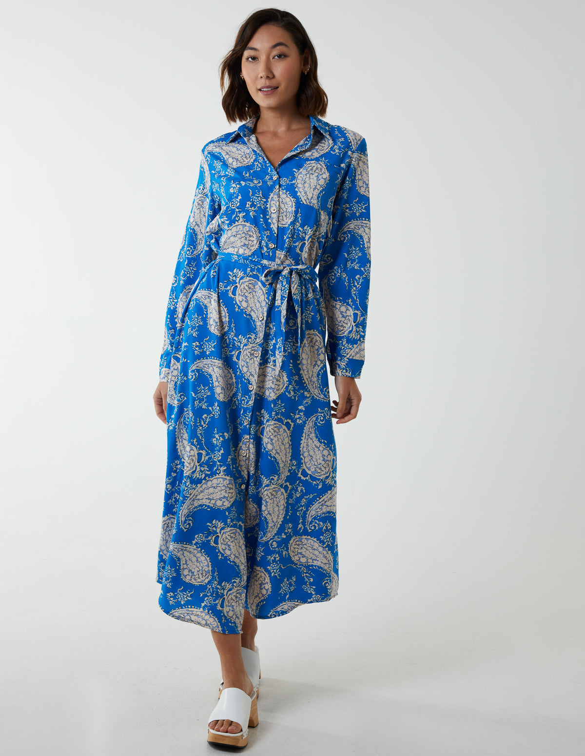 Blue | Paisley Belted Dress | Blue Vanilla Blue | Paisley Belted Dress | Blue Vanilla