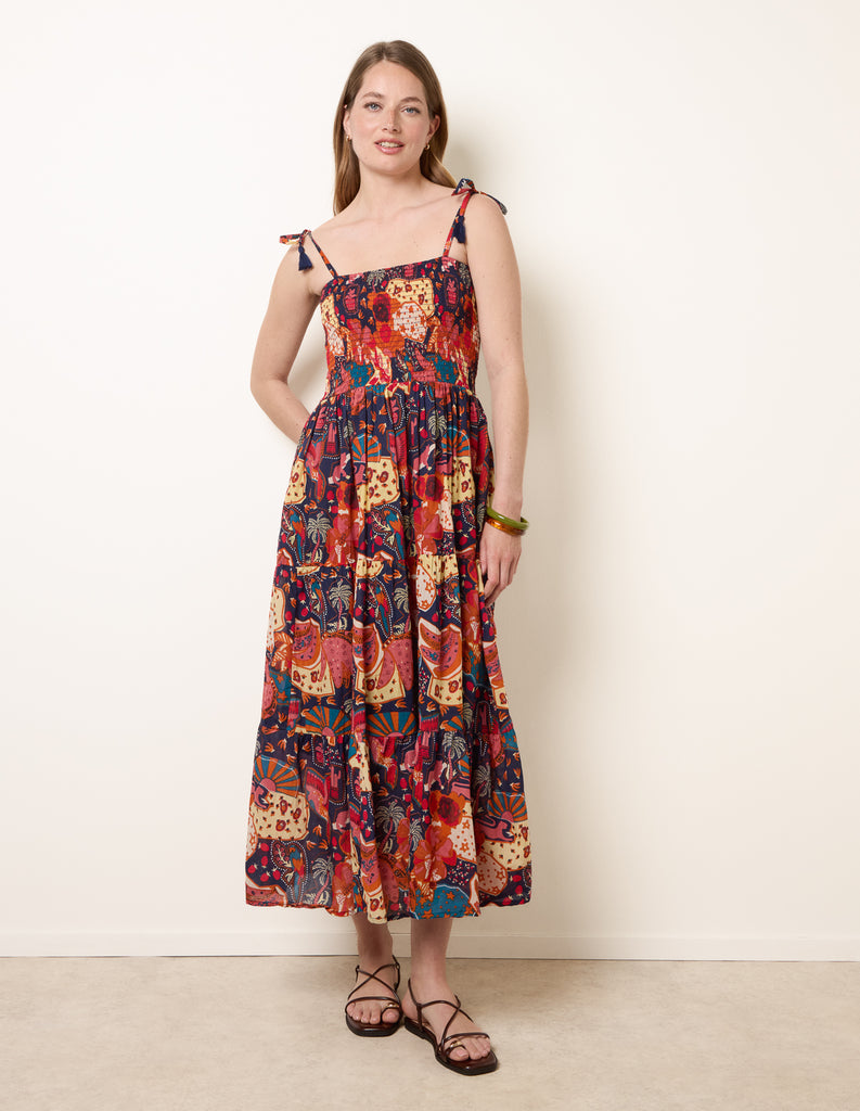sachin and babi light blue dress ELEVEN by March11 Naomi Embroidered Maxi Dress Navy Blue Size XS