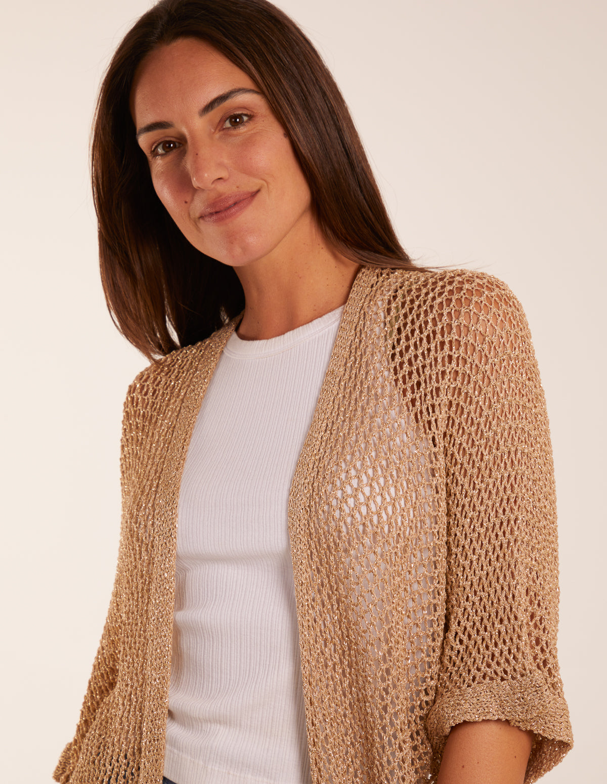 Gold shop crochet cardigan