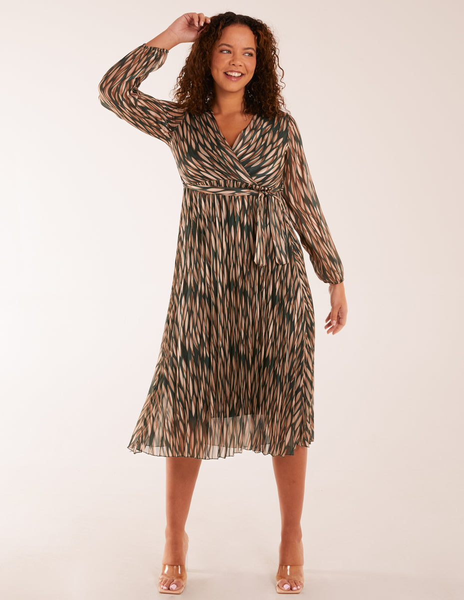 Women White & Teal Blue Printed A-Line Dress