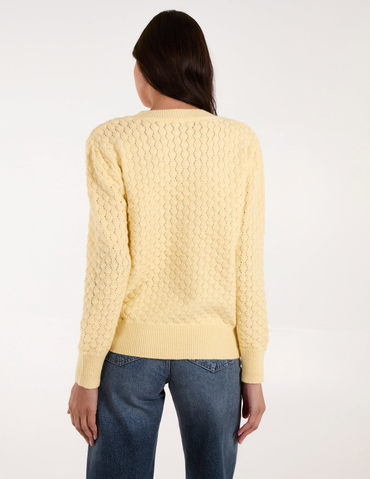 Lemon Textured Knit Jumper Blue Vanilla