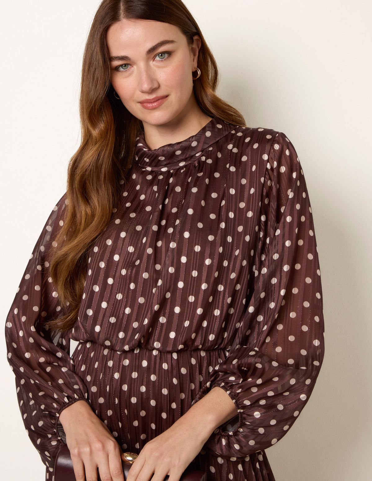 Chocolate | Polka Dot Metallic Dress | Blue Vanilla Chocolate | Polka Dot Metallic Dress | Blue Vanilla