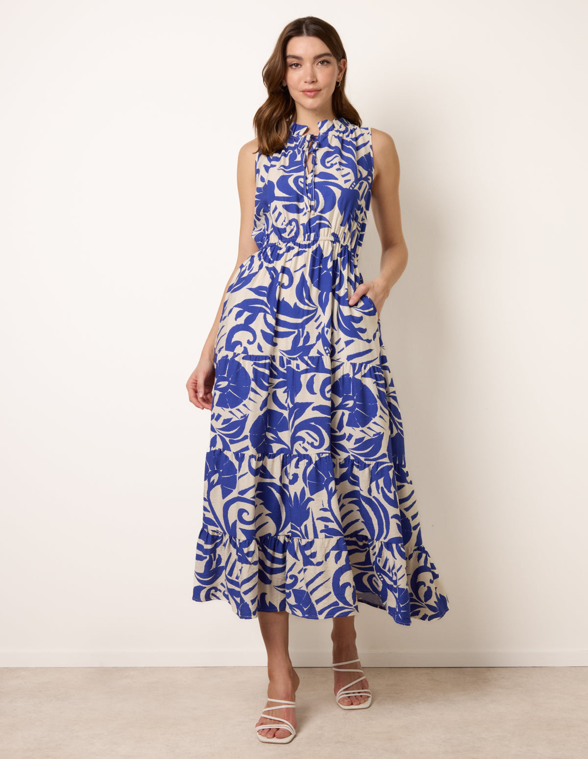 blue white ruffle dress & Stripe Hem Shirt – Sail to Sable Army Branch:Adjutant General long skirt Womens Millà Ruffled Tulle Marilyn Monroe wearing the