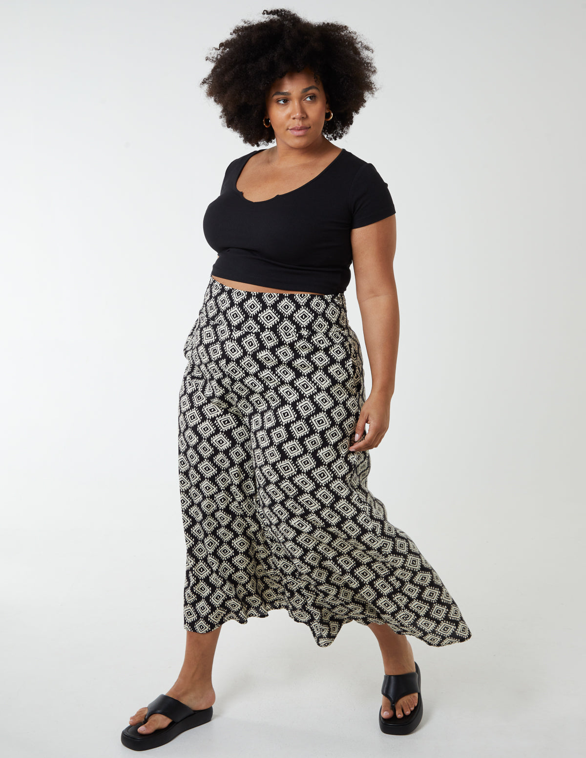 Curve Shirred Wide Leg Trousers Blue Vanilla - Main Image
