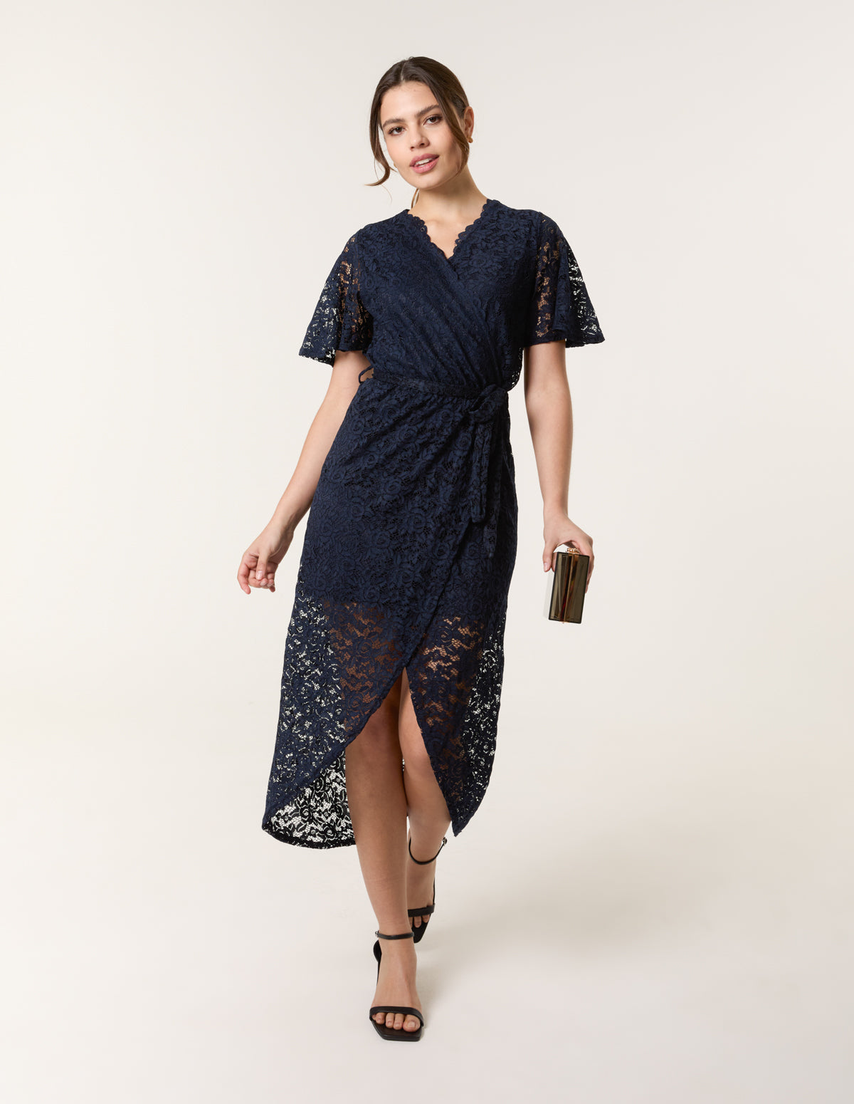 Lace Wrap Over Midi Dress Lace Wrap Over Midi Dress