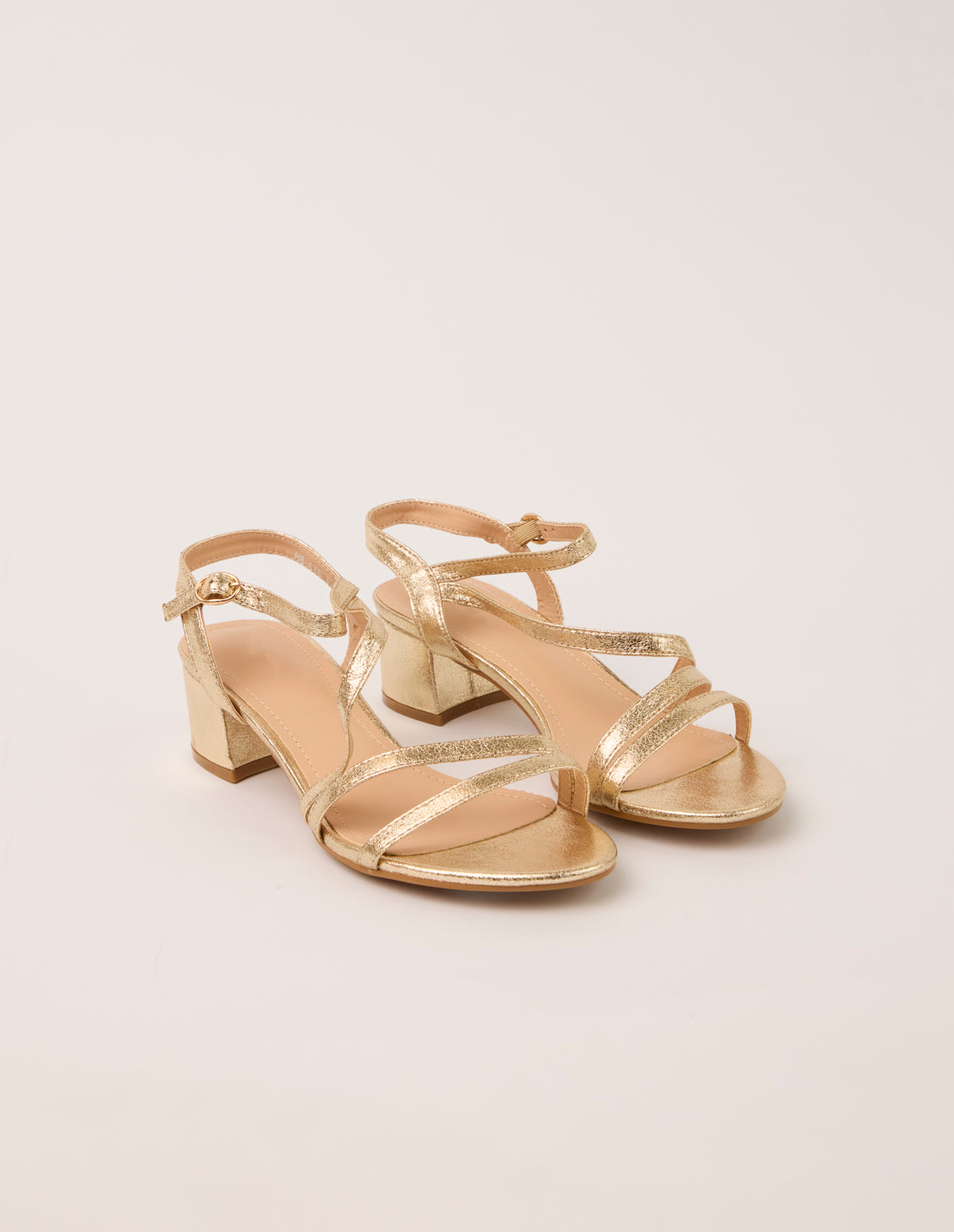 Strap Small Block Heeled Sandals - Main Image