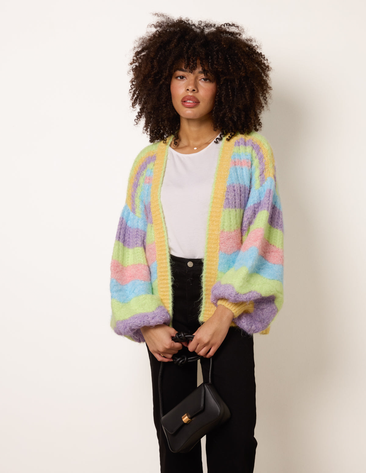 Multi | Colourful Cardigan With Stripes | Blue Vanilla