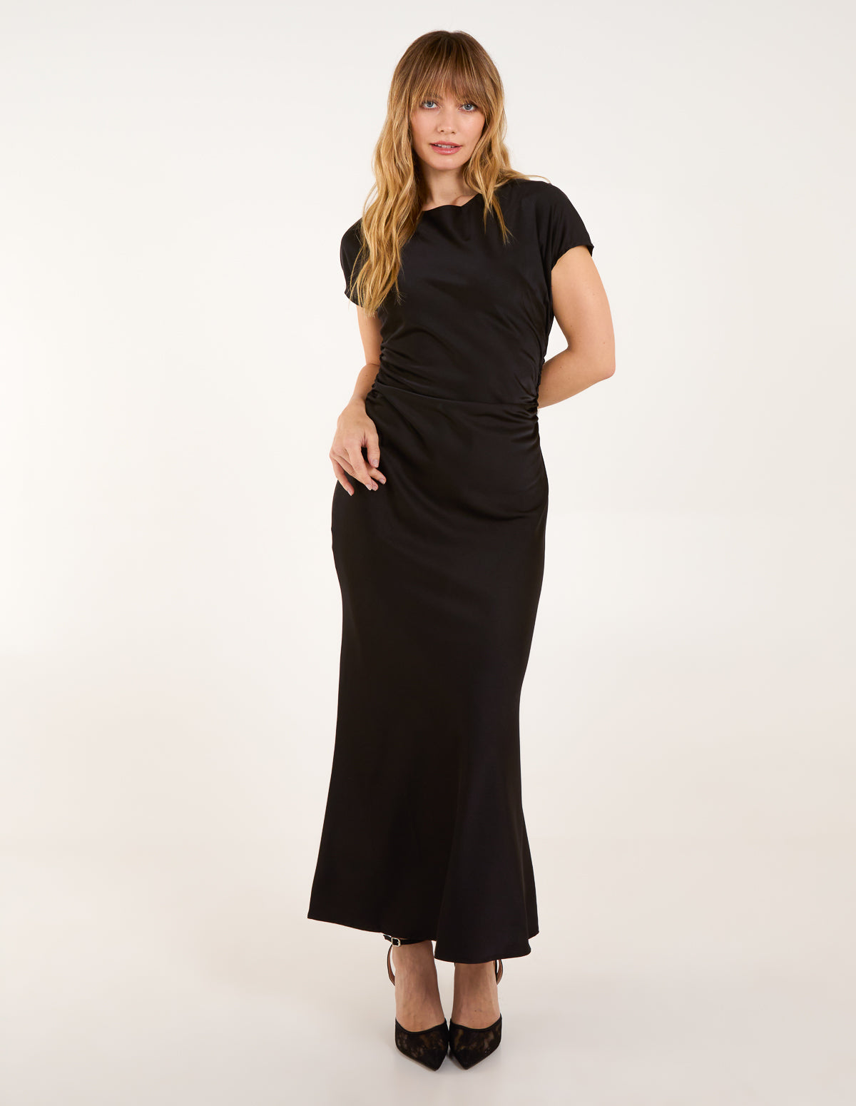 Black | Bias Cut Batwing Slip Dress | Blue Vanilla Black | Bias Cut Batwing Slip Dress | Blue Vanilla