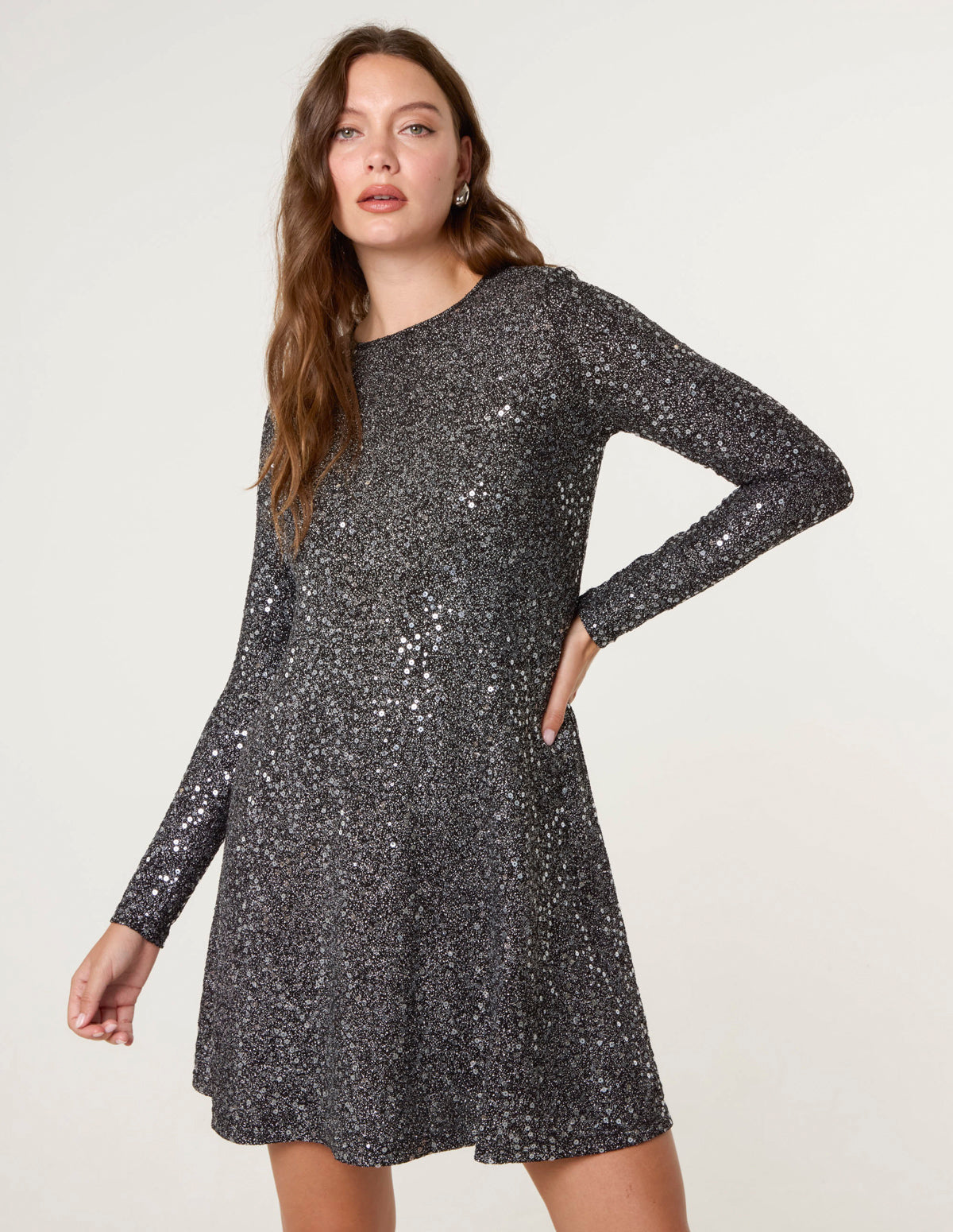 Black | Sequin Swing Dress | Blue Vanilla Black | Sequin Swing Dress | Blue Vanilla