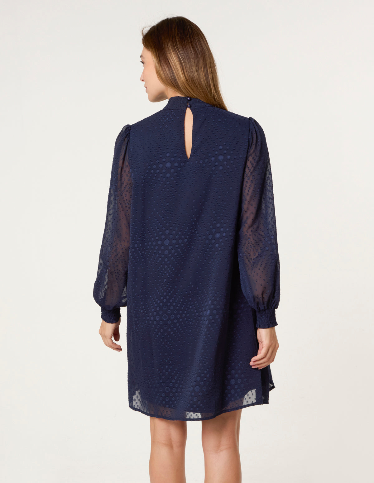 Navy | High Neck Shift Dress | Blue Vanilla Navy | High Neck Shift Dress | Blue Vanilla