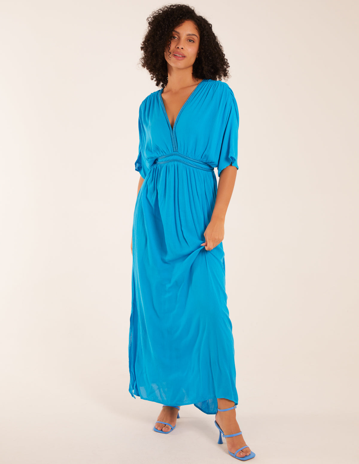 Blue | Rope Detail V Neck Maxi Dress | Blue Vanilla Blue | Rope Detail V Neck Maxi Dress | Blue Vanilla