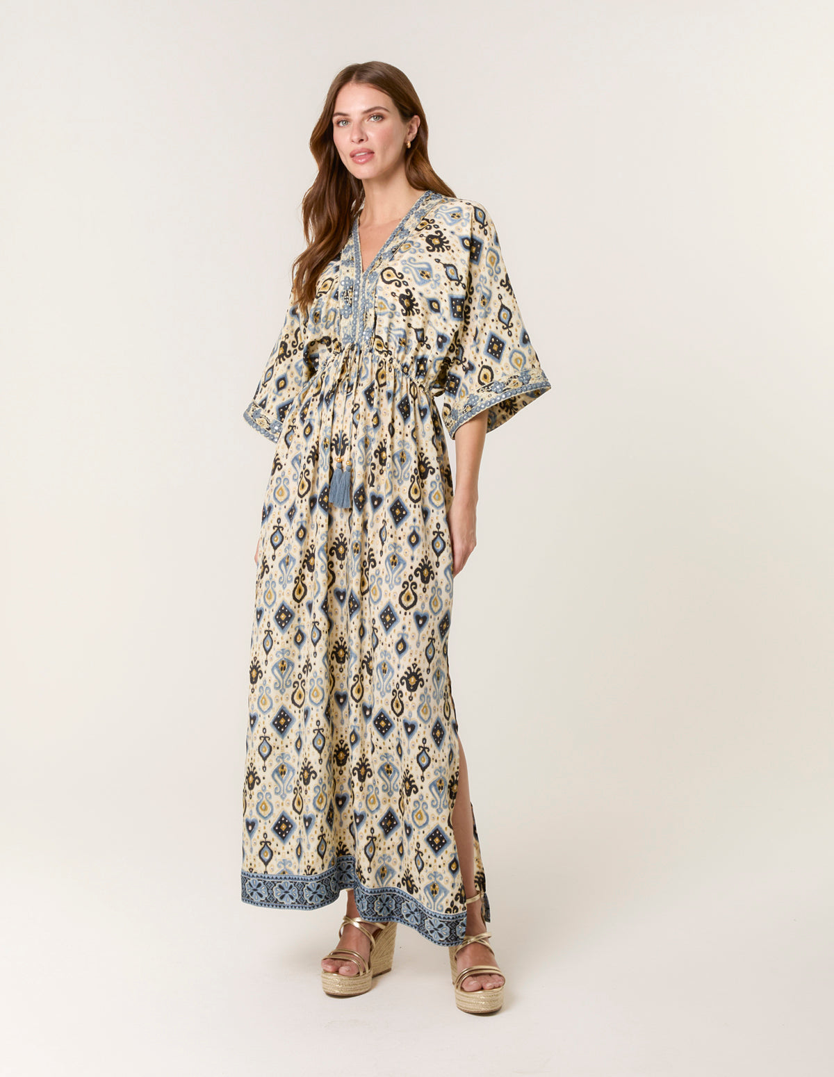 Multi | Embellished Kimono Dress | Blue Vanilla Multi | Embellished Kimono Dress | Blue Vanilla