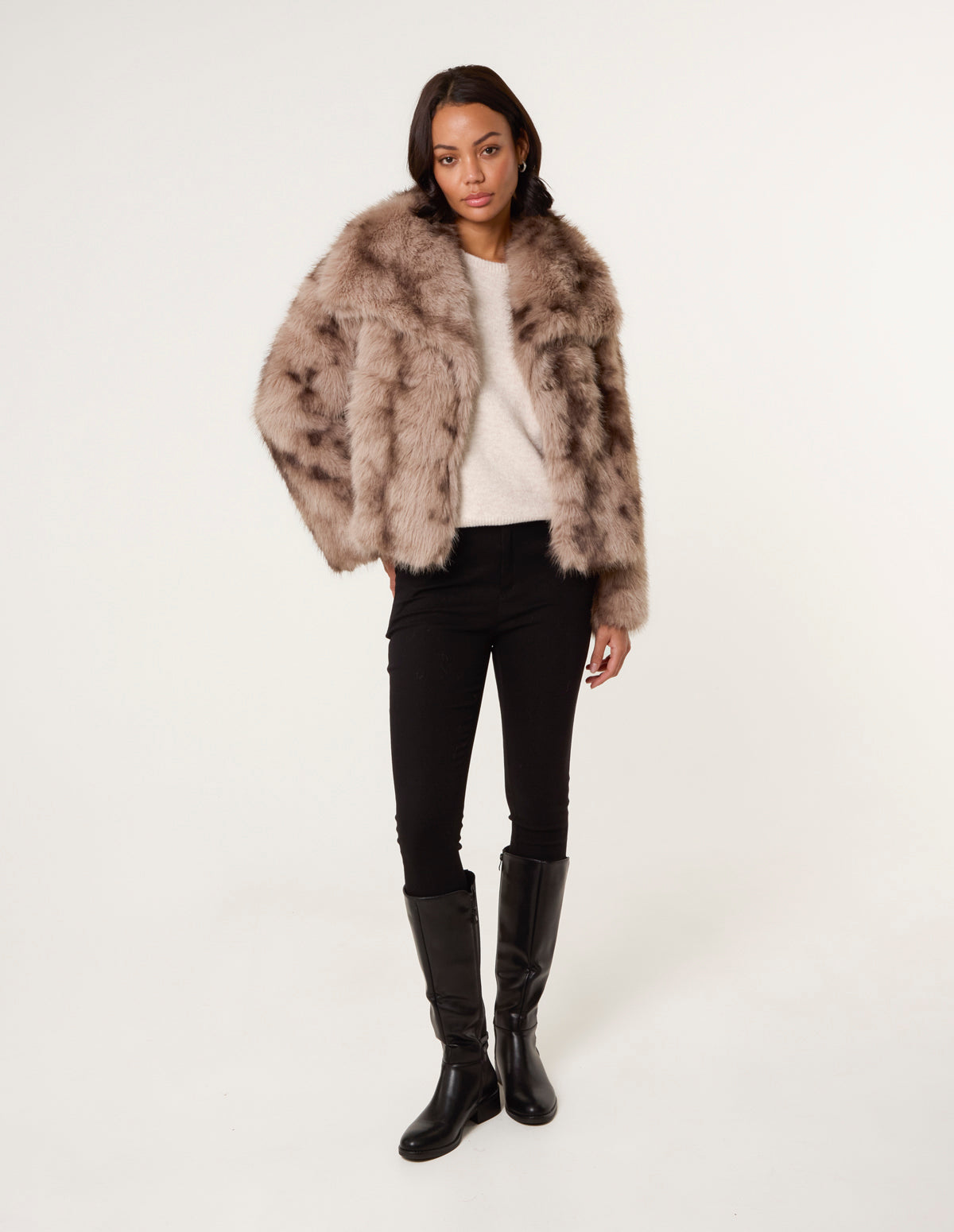 Mocha | Faux Fur Coat | Blue Vanilla