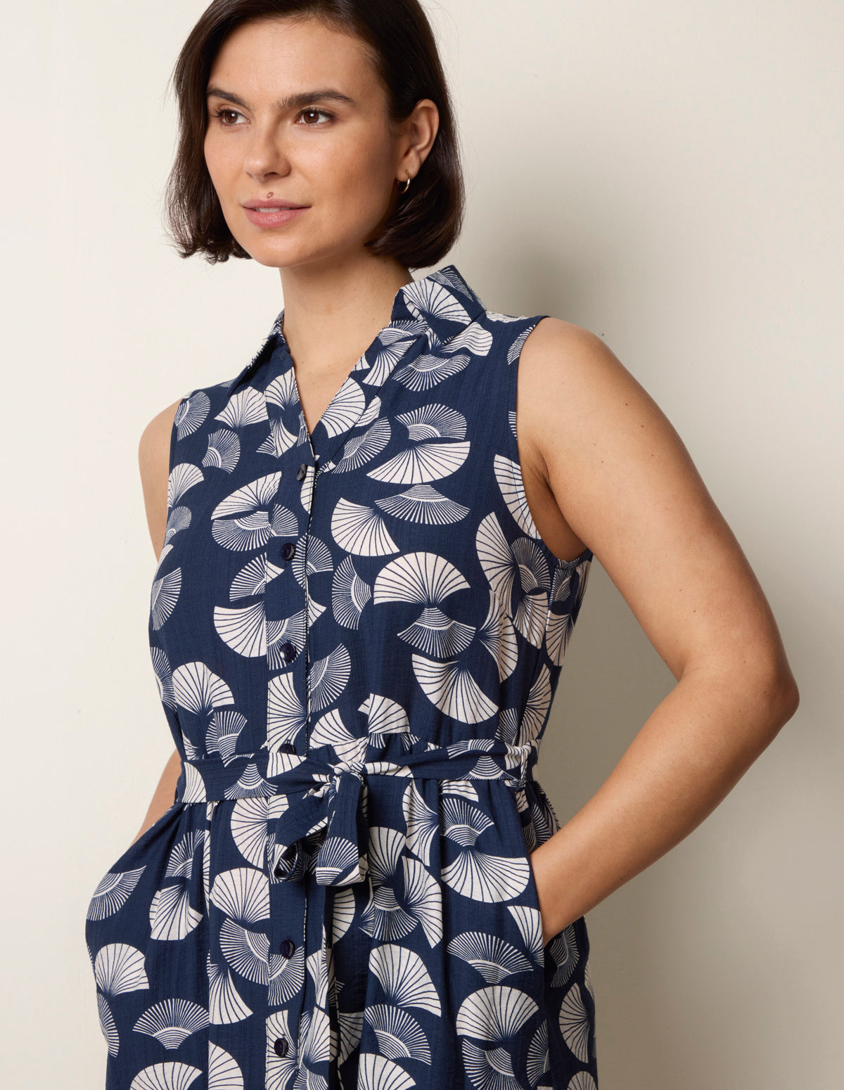 Navy | Sleeveless Shirt Dress Navy | Sleeveless Shirt Dress