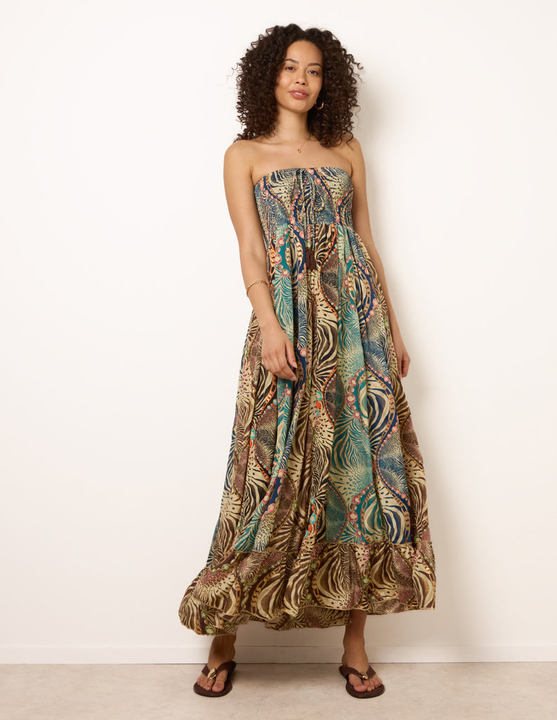 fitted blue dress Blue Embroidered Fitted Straps Dress – Ohmollydress main image 1