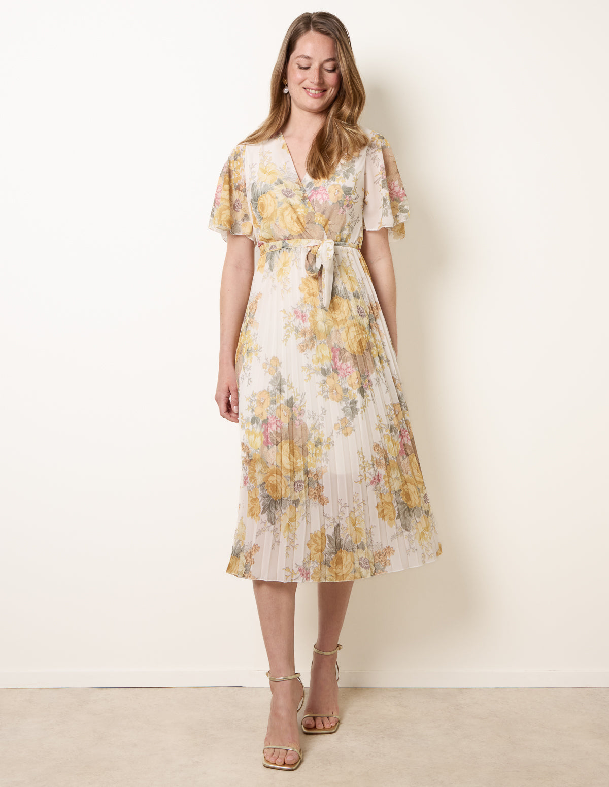 blue vanilla yellow dress Blue Vanilla Light yellow Broderie Anglaise Midi Dress