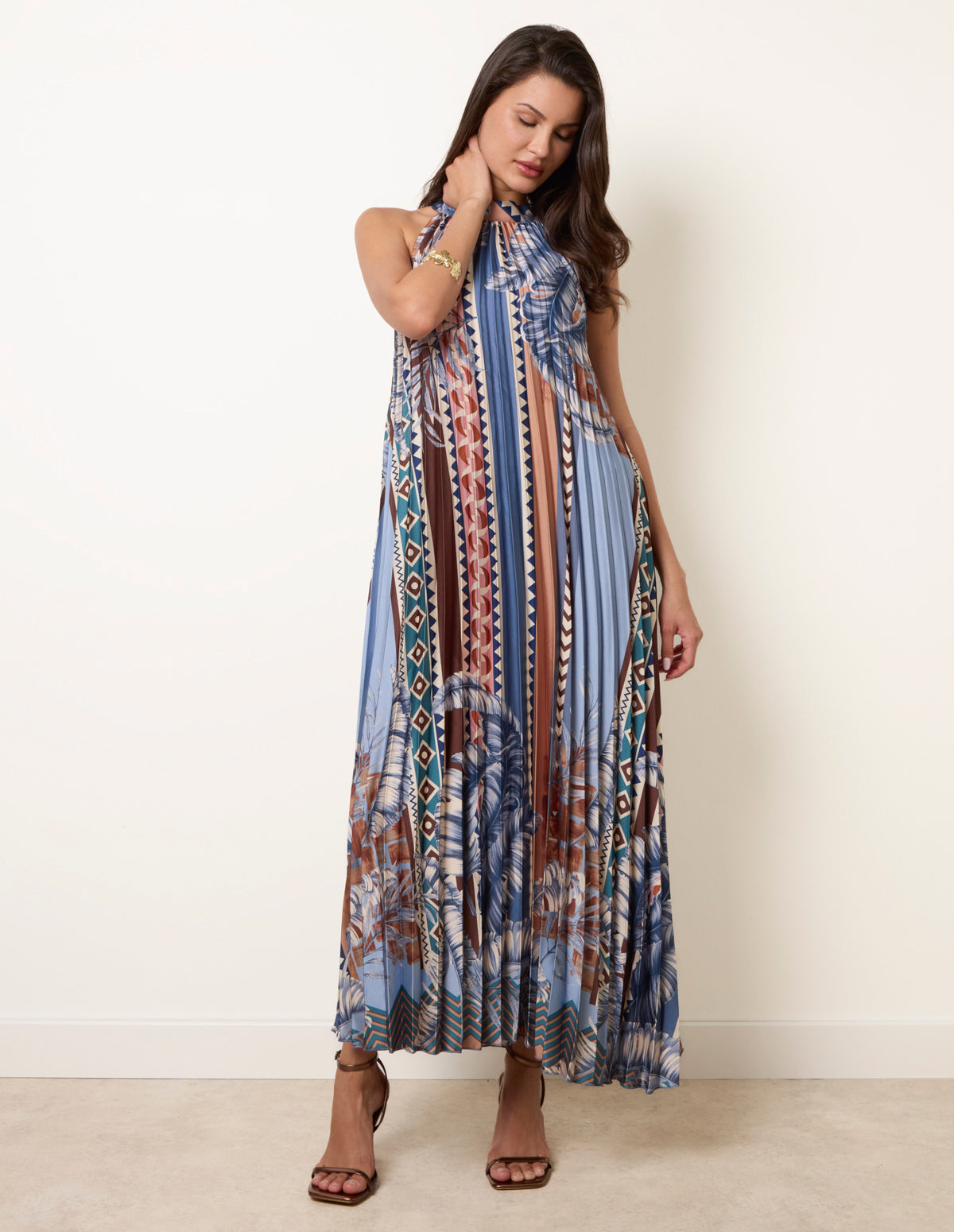 Satin Pleated Dress