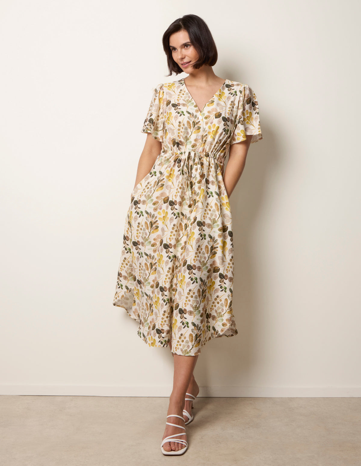 tie waist shirt dress midi Green Collared Button Down Tie Waist Midi Shirt Dress *FINAL SALE* SSYS