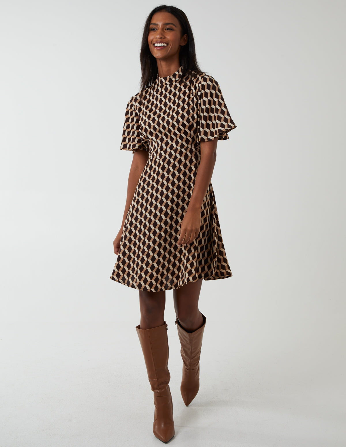 Geometric Print Mini Dress