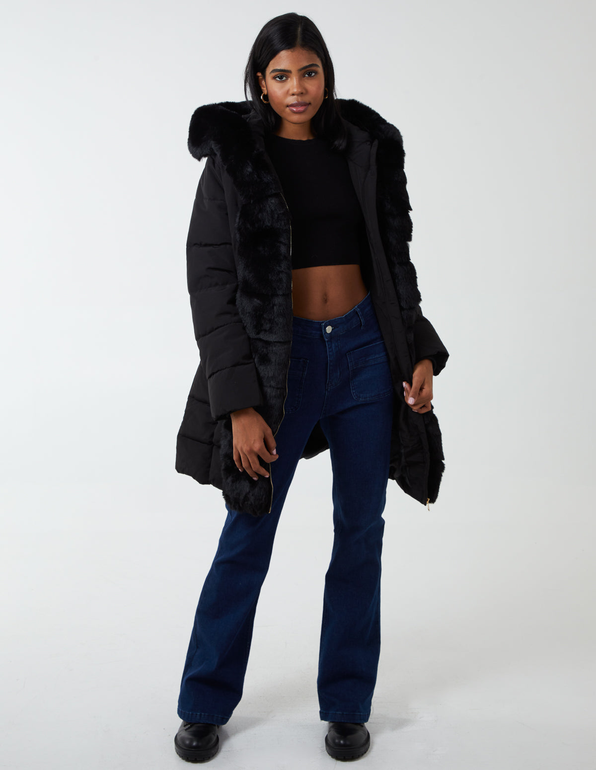 blue vanilla faux fur quilted coat1