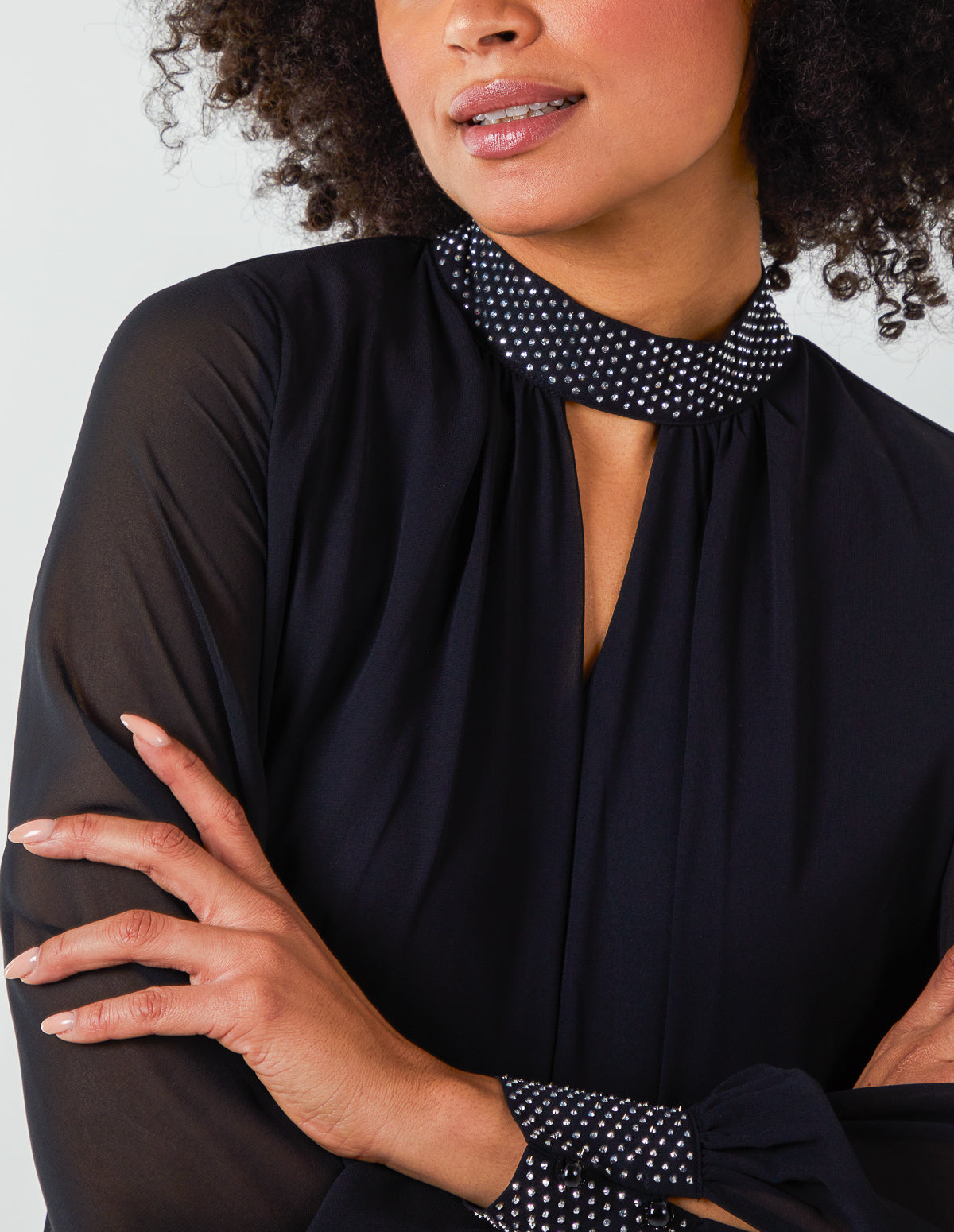 Black | Shift Diamante Collar Midi Dress | Blue Vanilla Black | Shift Diamante Collar Midi Dress | Blue Vanilla