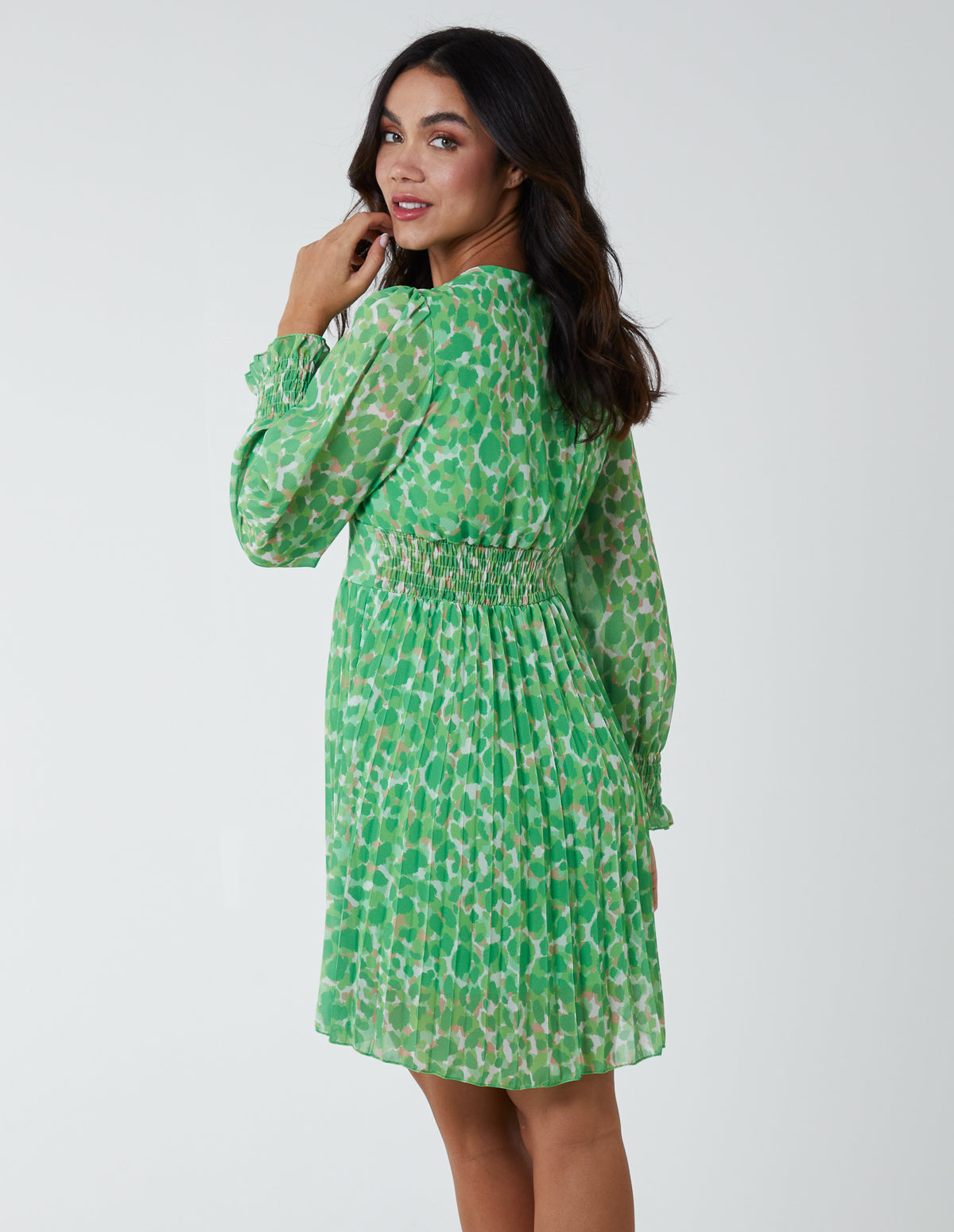 Lime leopard clearance print dress