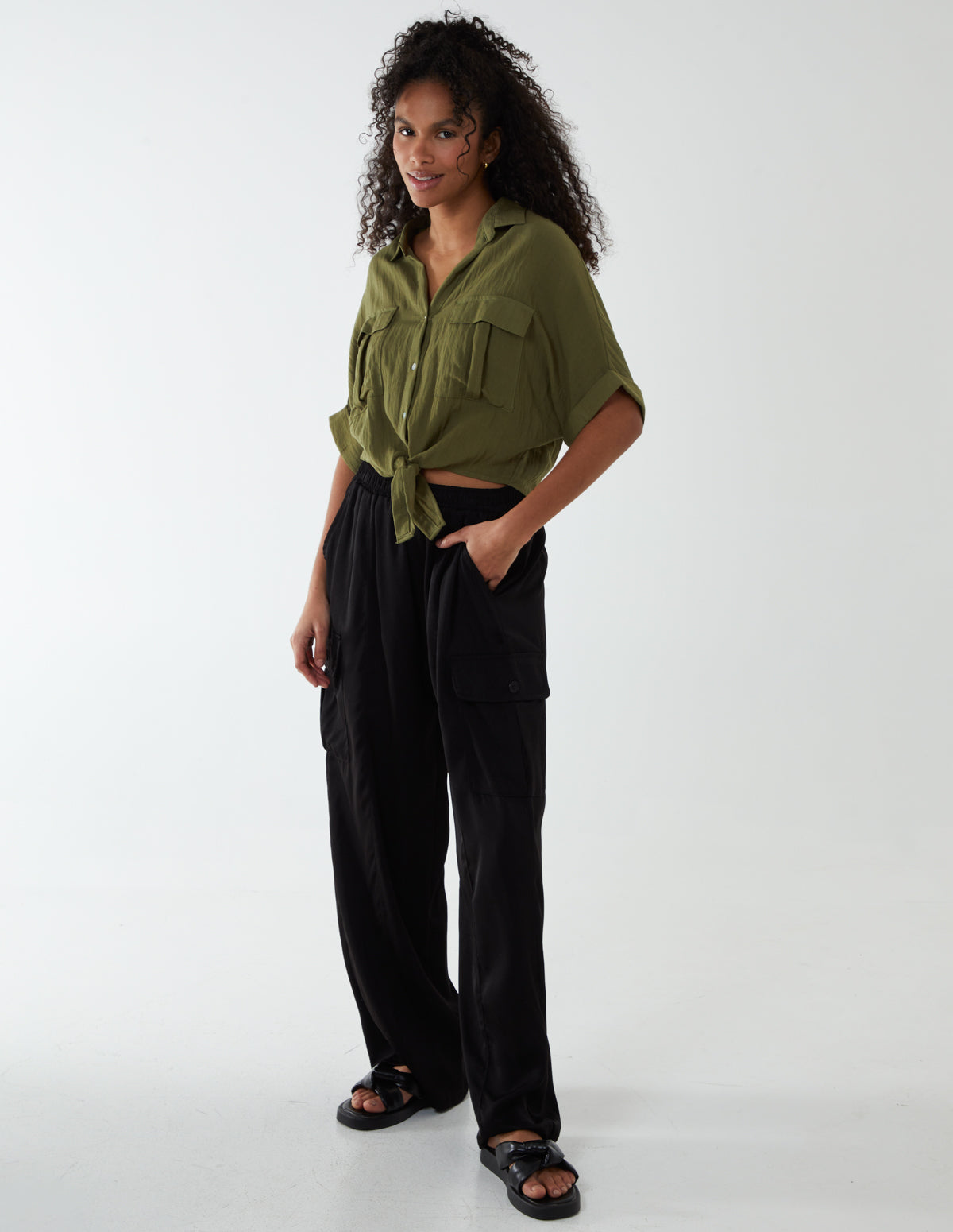 Tailored Cargo Pant in Black  Glassons