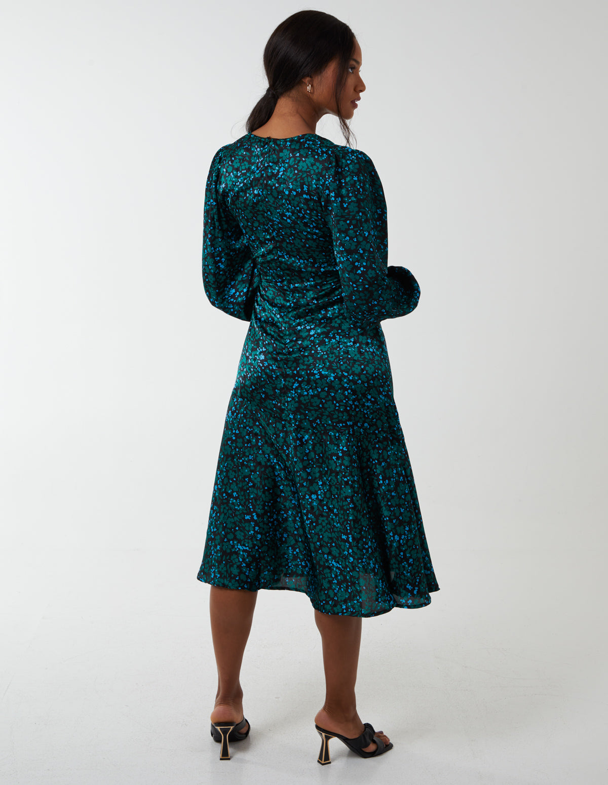 Green | Wrap Front Midi Dress | Blue Vanilla Green | Wrap Front Midi Dress | Blue Vanilla