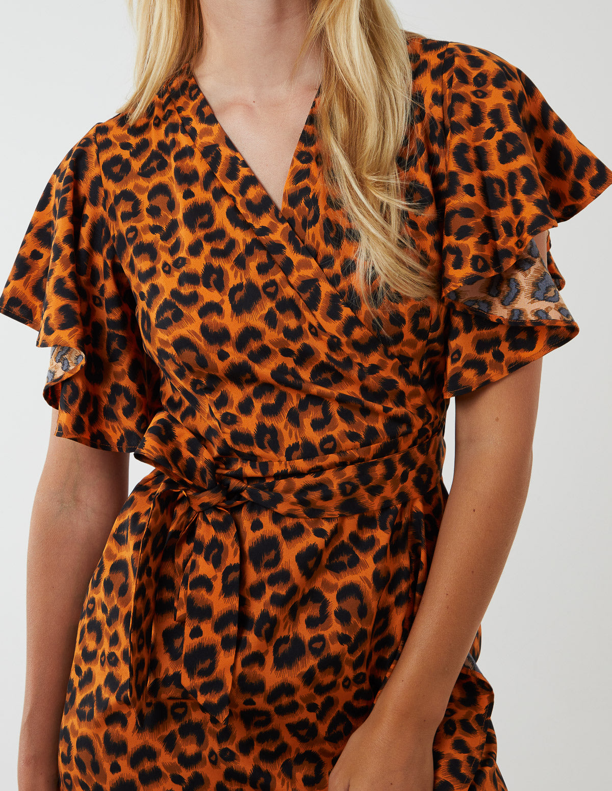 blue and orange leopard print dress Rust | Wrap Ruffle Midi style:Solid Zara - Polka Dot Color:MAUVE PLEASE NOTE OUR SIZES