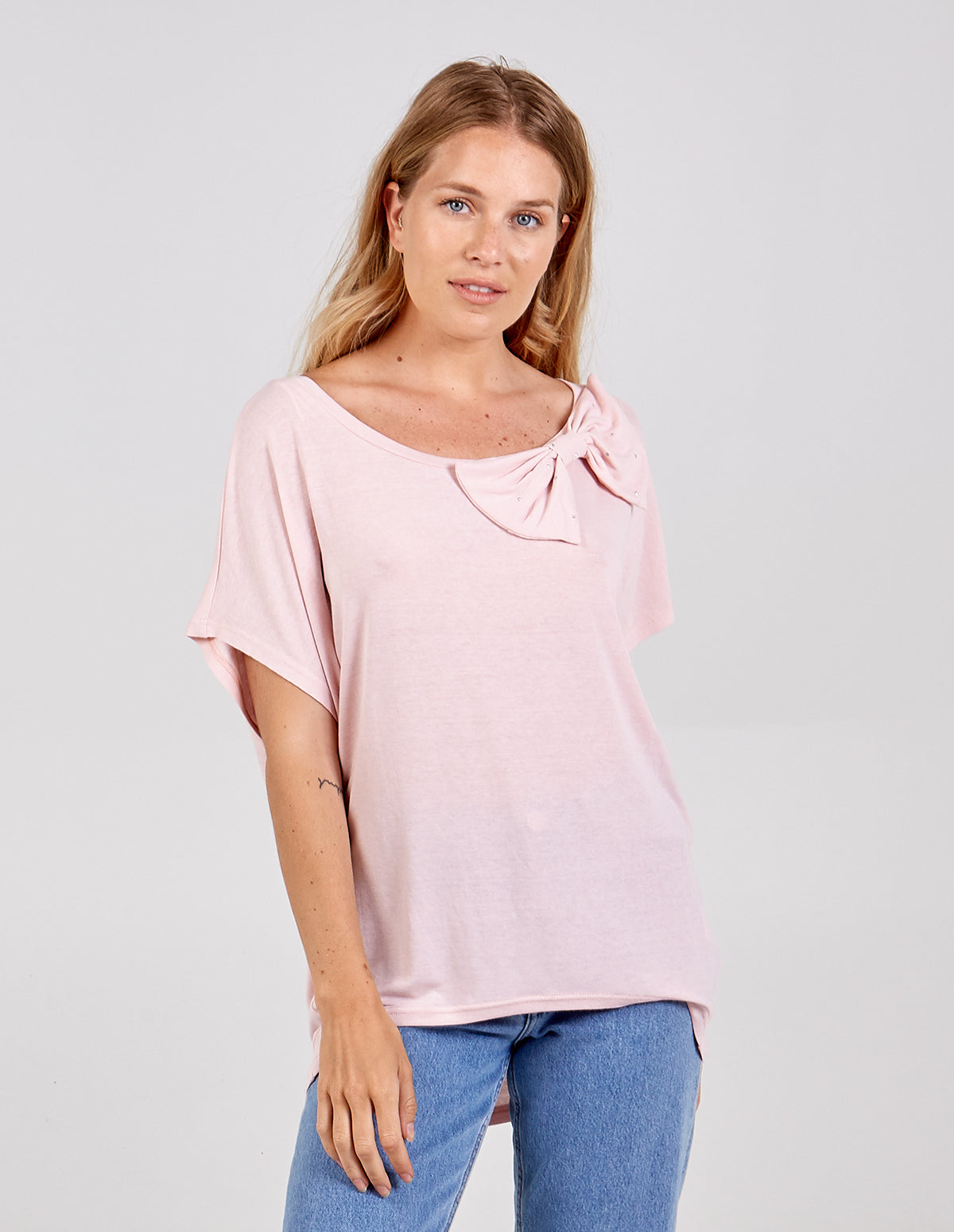 Oversized Diamante Bow Top