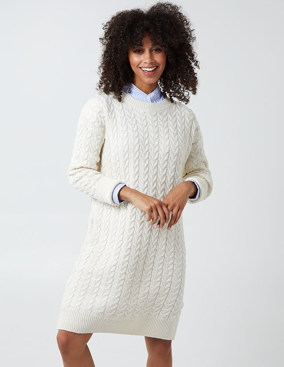 CONNIE | Stone | Cable Knit Oversized Tunic | Blue Vanilla