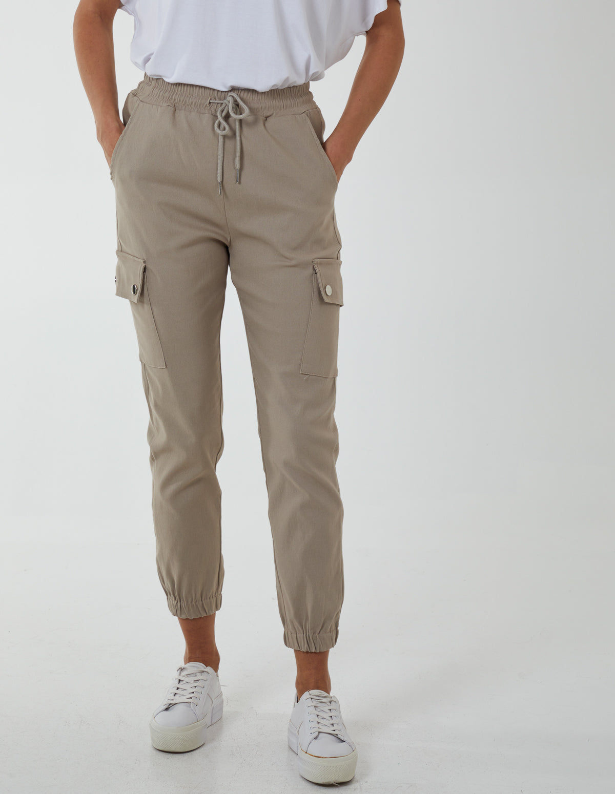 Blue Vanilla Curves Khaki Cargo Jeans